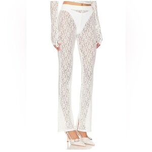 NEW WITH TAGS EB Denim Slip Hem Legging White Lace Pants
